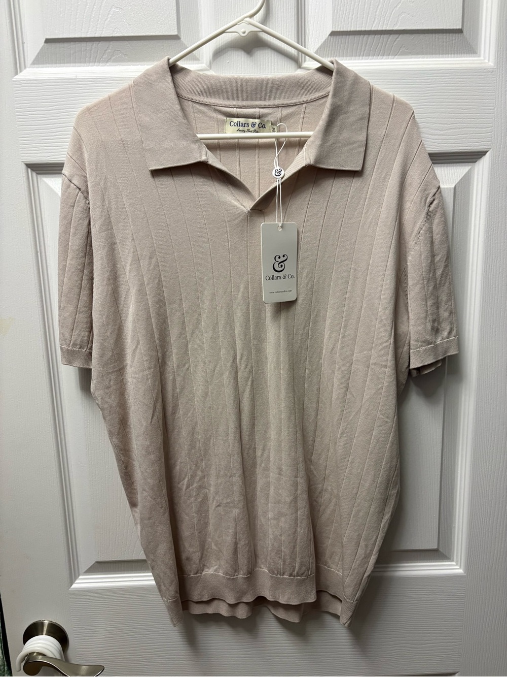 Collars & Co. Luxury Knit Polo - Short Sleeve Polo - Taupe